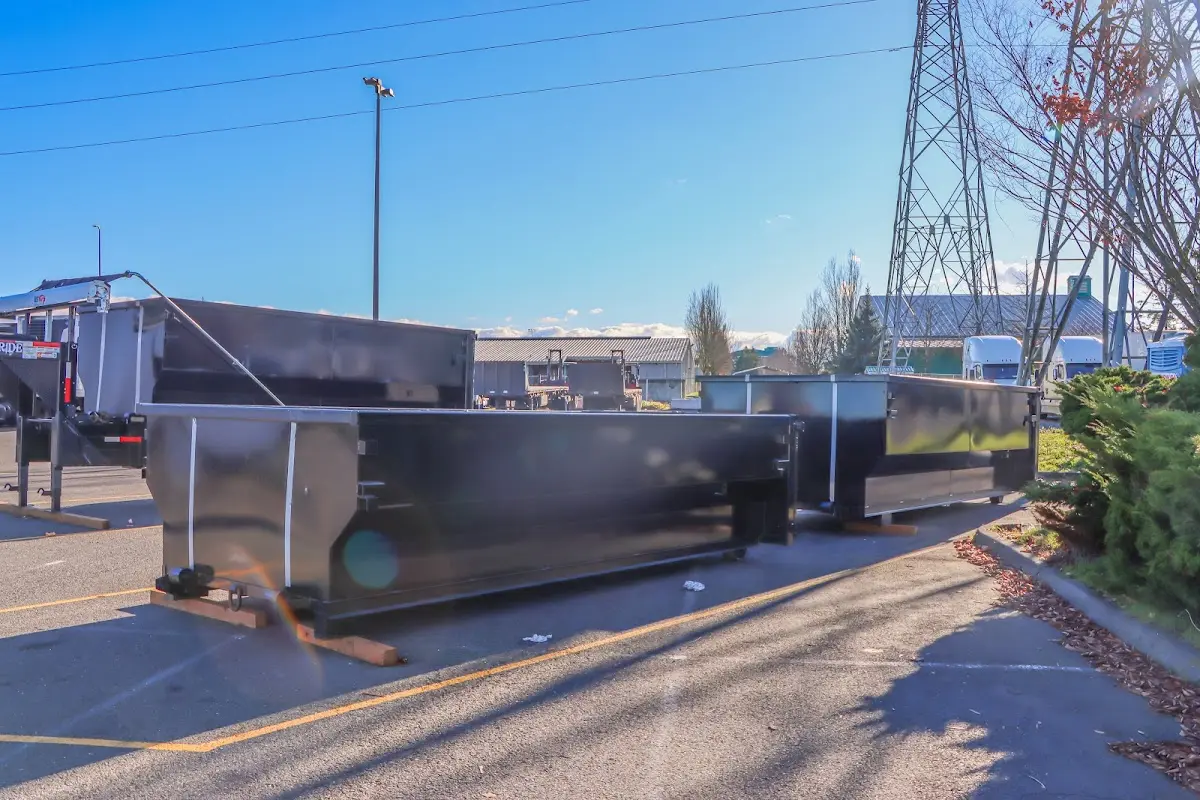Roll-off dumpster ready for waste disposal at job site for 6 Yard Dumpster Rental in Bolivar